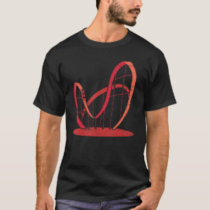 Retro Roller Untersetzer Rollercoaster Amusliment T-Shirt