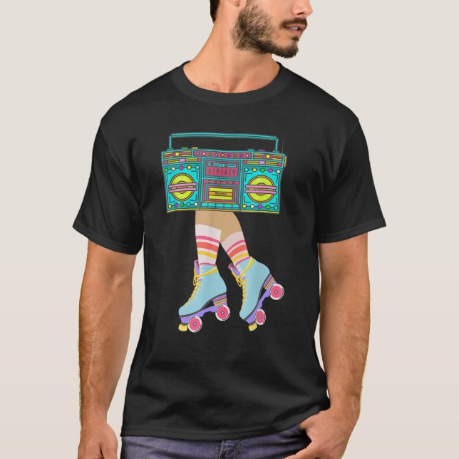 Retro Rollerskates Funny 80'S 90 Roller Disco Sk T-Shirt (Vorderseite)