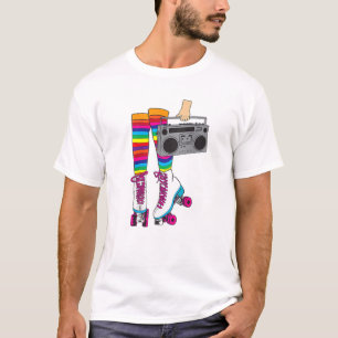 Retro Rollerskates Funny 80's Roller Disco Skaten T-Shirt