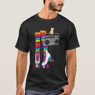Retro Rollerskates Funny 80's Roller Disco Skaten T-Shirt