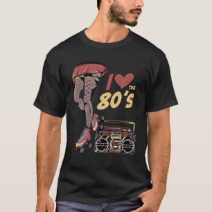 Retro Rollerskates Funny 80's Roller Disco Skaten T-Shirt