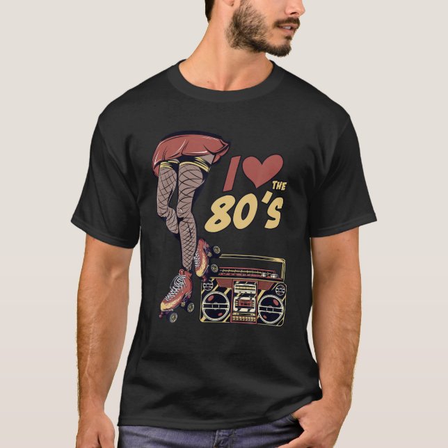 Retro Rollerskates Funny 80's Roller Disco Skaten T-Shirt (Vorderseite)