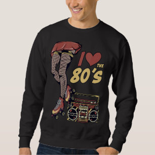 Retro Rollerskates Roller Disco Skaten Girl Sweatshirt