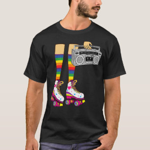 Retro Rollerskates Roller Disco Skaten Girl T-Shirt