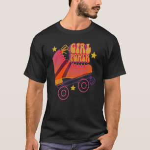 Retro Rollerskates Roller Disco Skaten Girl T-Shirt