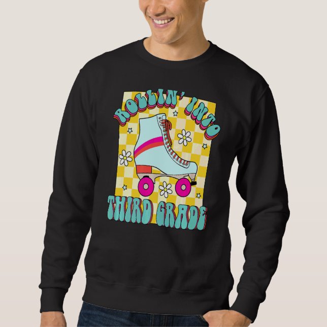 Retro Rollin' in den Skate der Rollwalze der dritt Sweatshirt (Vorderseite)