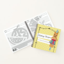 Retro Rolling Button Frau Kochbuch Rezept Notebook Notizbuch