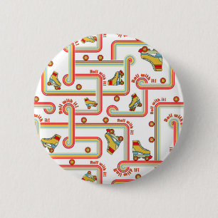 Retro-Rollschuh-Muster-Rundknopf Button