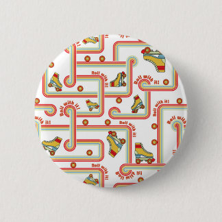 Retro-Rollschuh-Muster-Rundknopf Button