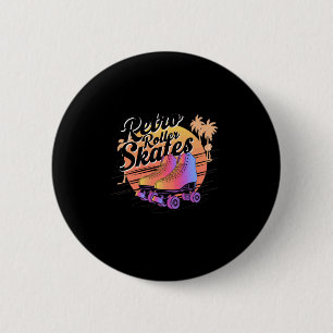 Retro-Rollschuhe - 80er-Vibes-Aufkleber Button
