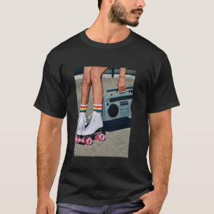 Retro-Rollschuhe Lustige 80er Roller Disco Skaten T-Shirt