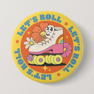 Retro-Rollschuhlaufen Button