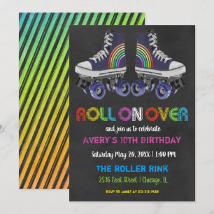 Retro-Rollschuhparty Einladung