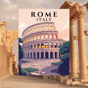 Retro Rom Kolosseum Italienische Architektur Kunst Postkarte