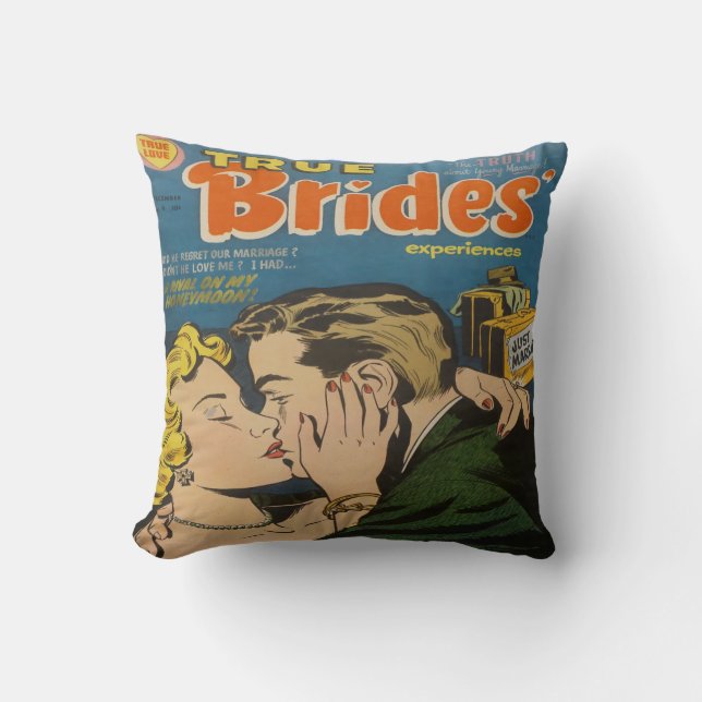 Retro Romance Comic Book Decorative Throw Kissen (Vorderseite)