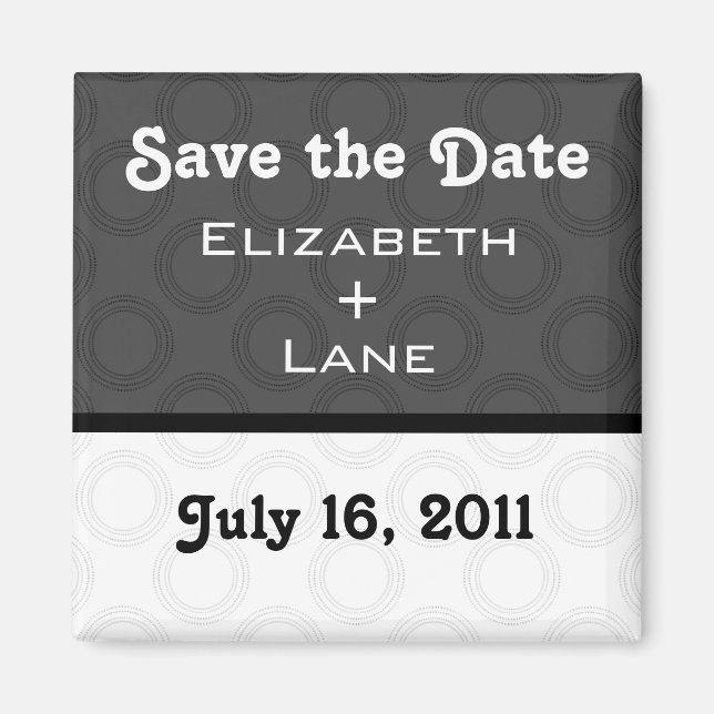Retro Romantic Save the Date Magnet (Vorne)