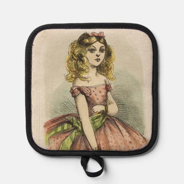 Retro Romantic Valentine's Day Card, 19th century Topflappen (Vorderseite)