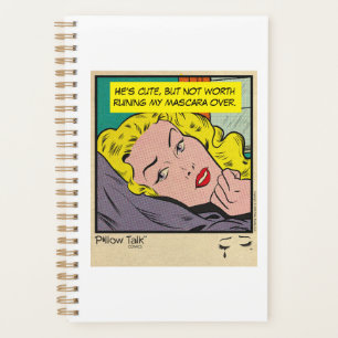 Retro-Romantik Vintage-Comic: Kissen-Gespräch-Desi Planer