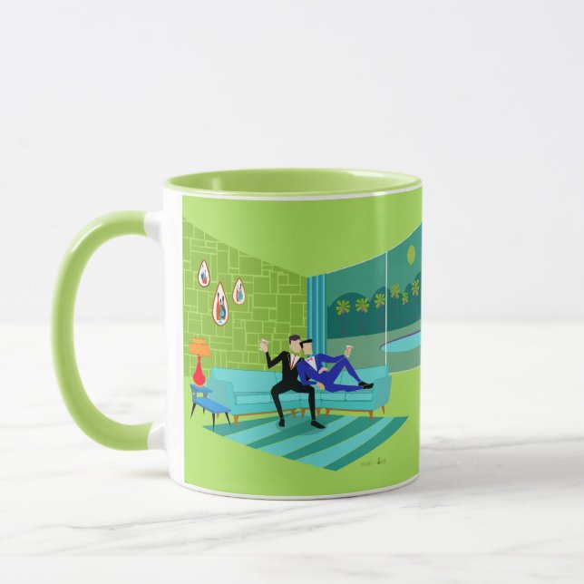 Retro romantische homosexuelle Paar-Tasse Tasse (Links)