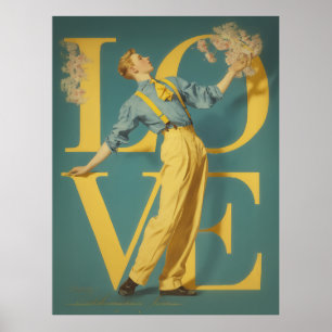 Retro Romantische LIEBE Poster