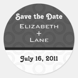 Retro Romantische Save the Date Stickers