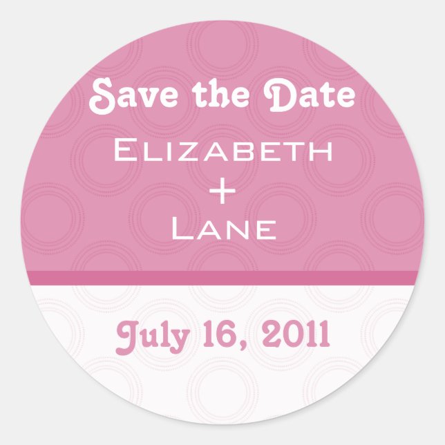 Retro Romantische Save the Date Stickers (Vorderseite)
