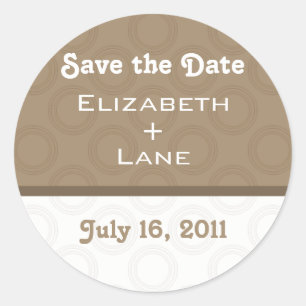 Retro Romantische Save the Date Stickers