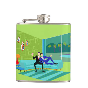 Retro-romantische schwule Flasche für Paare Flachmann