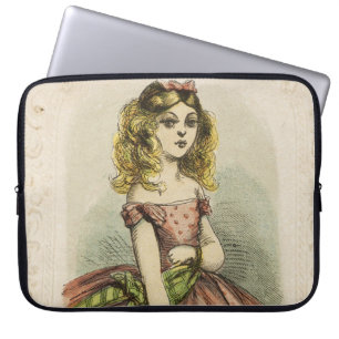 Retro-romantische Valentinstagskarte, 19. Jahrhund Laptopschutzhülle
