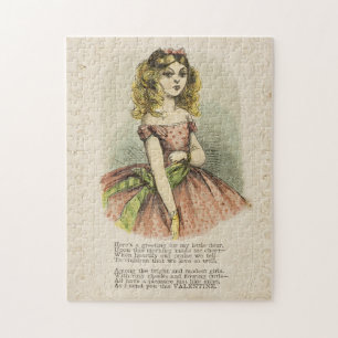 Retro-romantische Valentinstagskarte, 19. Jahrhund Puzzle