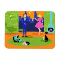 Retro Romantischer Abend Couple Flexible Magnet