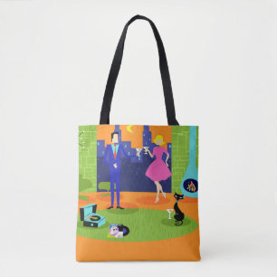 Retro Romantischer Abend Couple Tote Bag