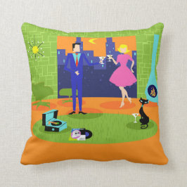 Retro romantisches Abends-Paarethrow-Kissen Kissen