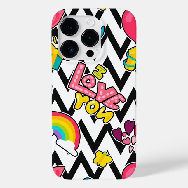 Retro Romantisches Muster Case-Mate iPhone Hülle (Rückseite)