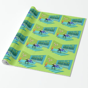 Retro-romantisches schwules Paar-Geschenkpapier Geschenkpapier