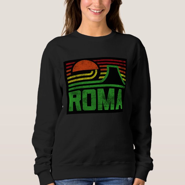 Retro Rome Italy Outfit Style Roma Illustration Gr Sweatshirt (Vorderseite)