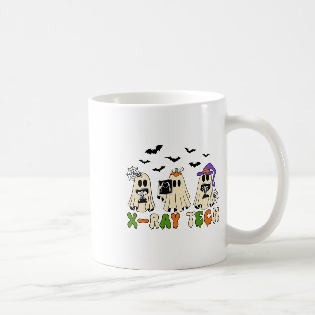 Retro Röntgen Tech Halloween Ghost Radiology Ghost Kaffeetasse (Rechts)