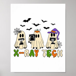 Retro Röntgen Tech Halloween Ghost Radiology Ghost Poster