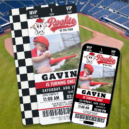 Retro Rookie des Jahres Basketball Foto Geburtstag Einladung