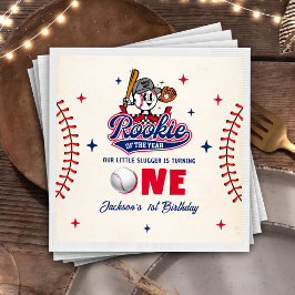 Retro Rookie des Jahres Geburtstag Baseball Napkin Serviette
