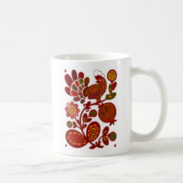 Retro Rooster 60er Mod Style Orange und Red Print Tasse