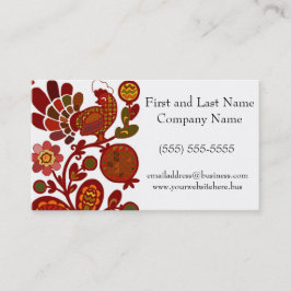 Retro Rooster 60er Mod Style Orange und Red Print Visitenkarte