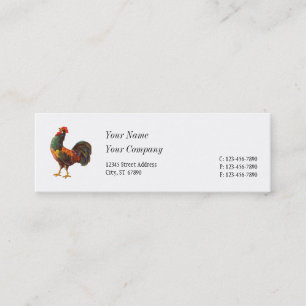 Retro Rooster Custom Business Cards Mini Visitenkarte