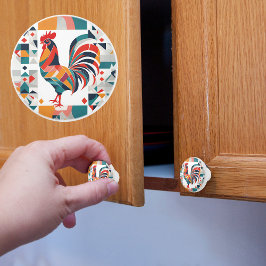 Retro Rooster Keramikknauf