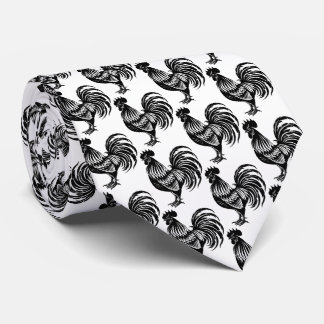 Retro Rooster-Silhouette Krawatte