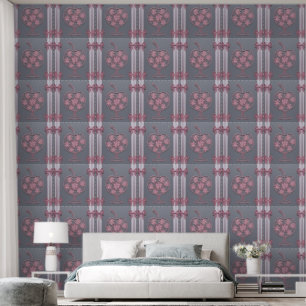 Retro-Rosa-Apfel-Geometrie-Streifen Tapete