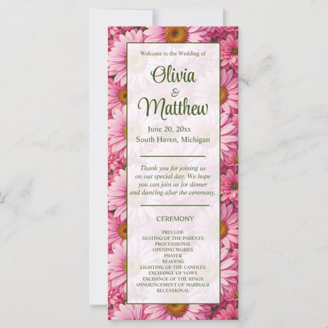 Retro-Rosa-Blumen-Daisy-Muster (Vorderseite)