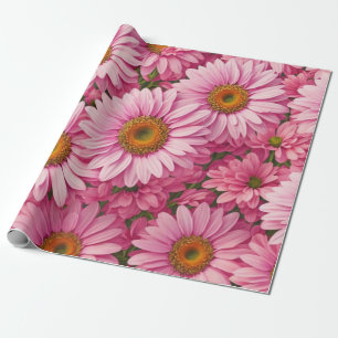 Retro-Rosa-Blumen-Daisy-Muster Geschenkpapier