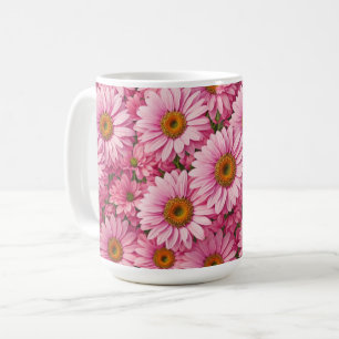 Retro-Rosa-Blumen-Daisy-Muster Kaffeetasse