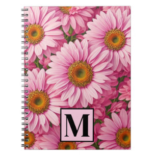 Retro-Rosa-Blumen-Daisy-Muster Notizblock